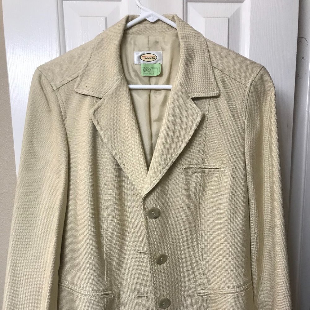 Talbot Beige Silk/Wool Woven Blazer Women's 8